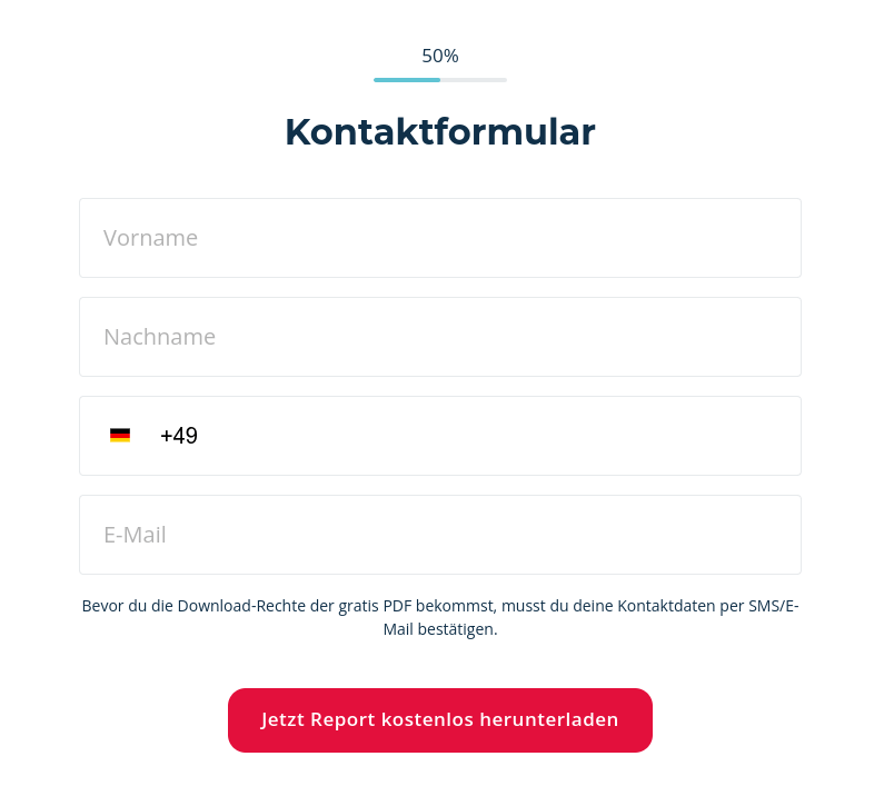 Download form with the fields Name, Email address, and Phone number.