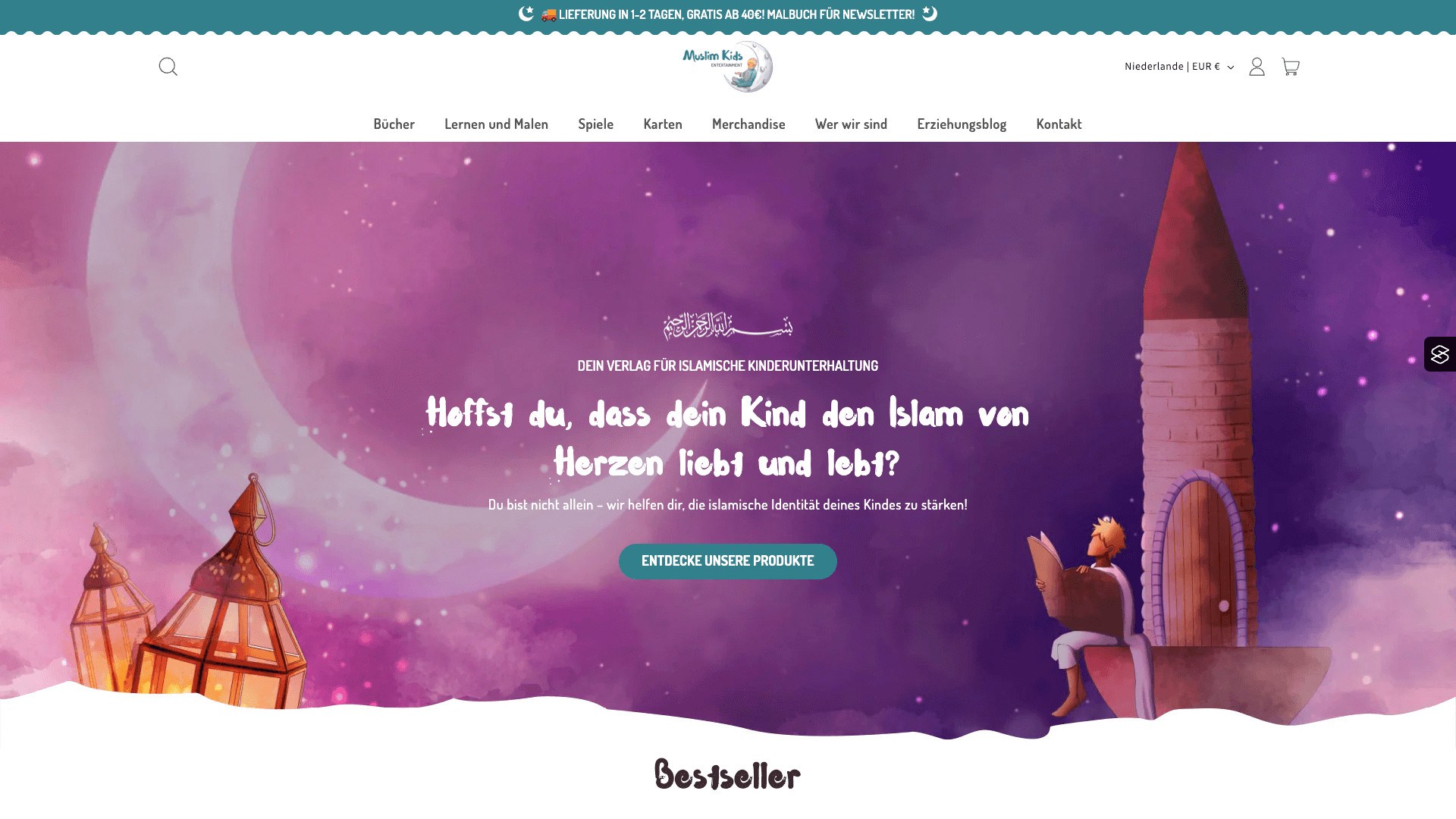 Screenshot of muslim-kids.de