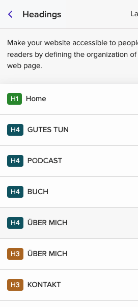 headings